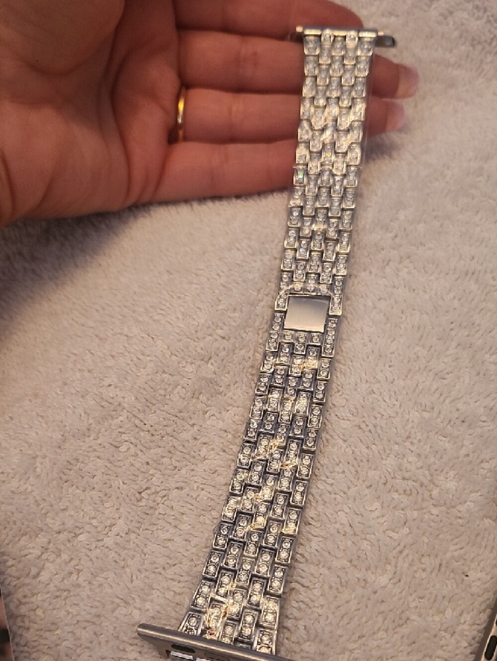 Silver Rhinestone Apple Watch Band Set - Picture 2 of 15